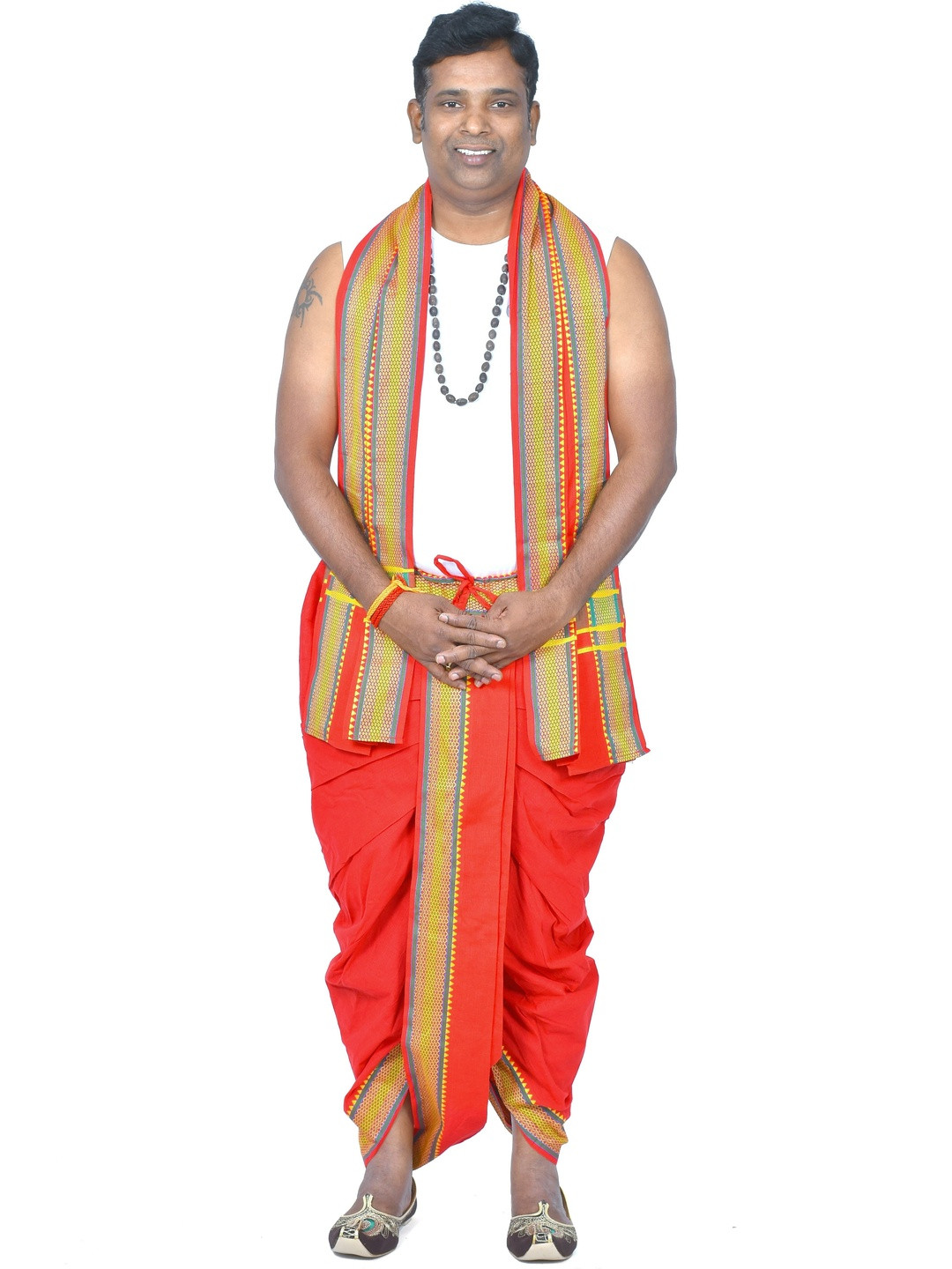 TUNI MANI Readymade Dhoti Pant With Pocket and Towel Set
