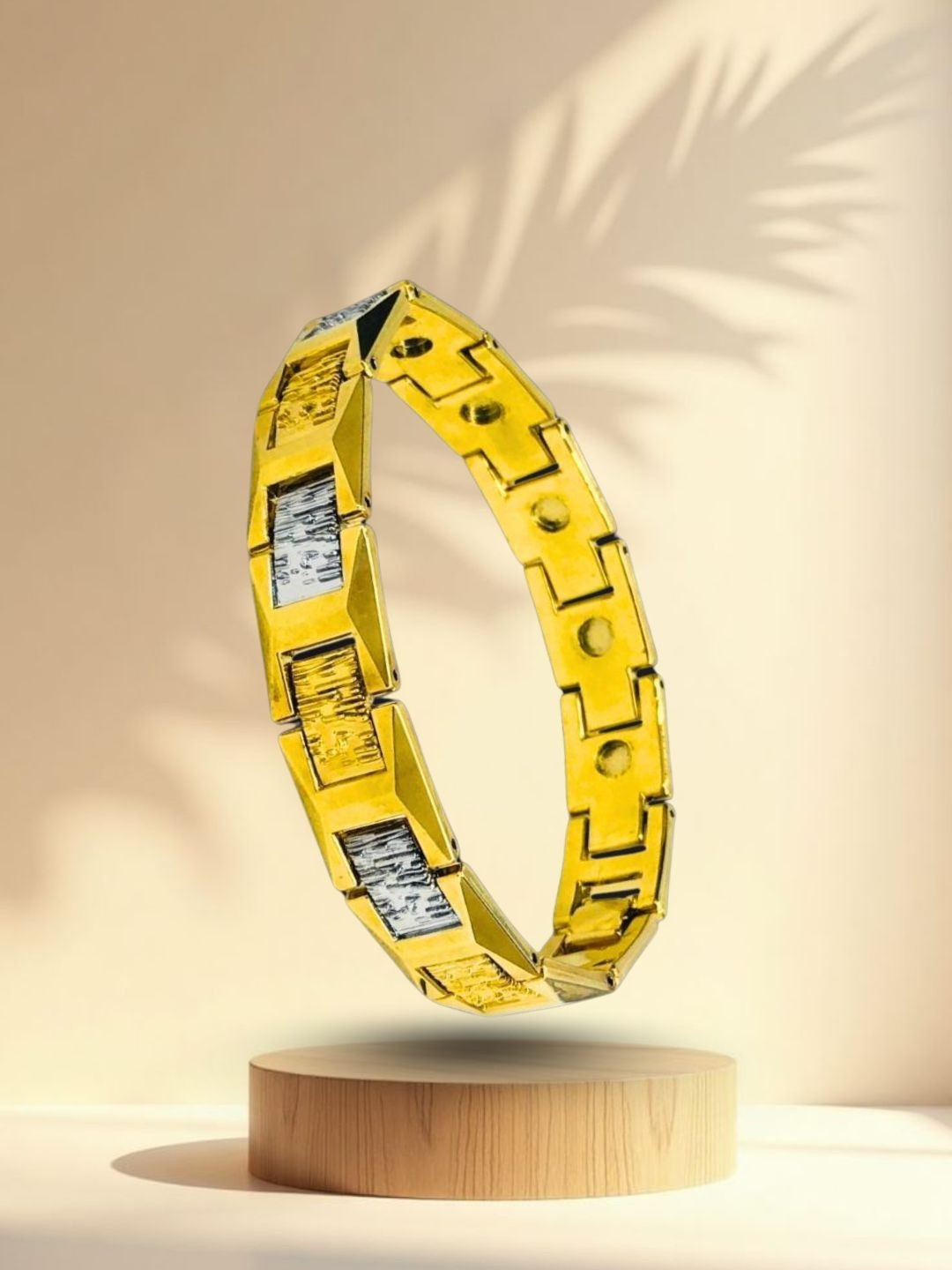 RKB Sales Men Stainless Steel Gold-Plated Link Bracelet