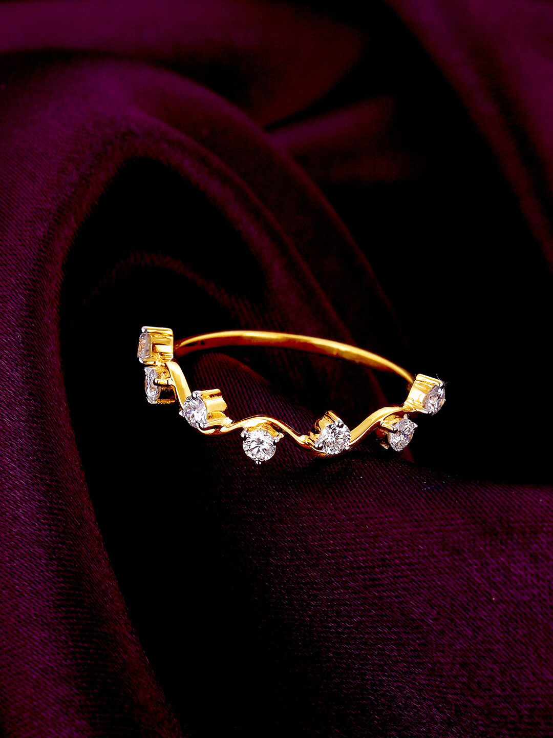 GIVA BIS Hallmark 18k Yellow Gold Diamond Ring-1.26 gms