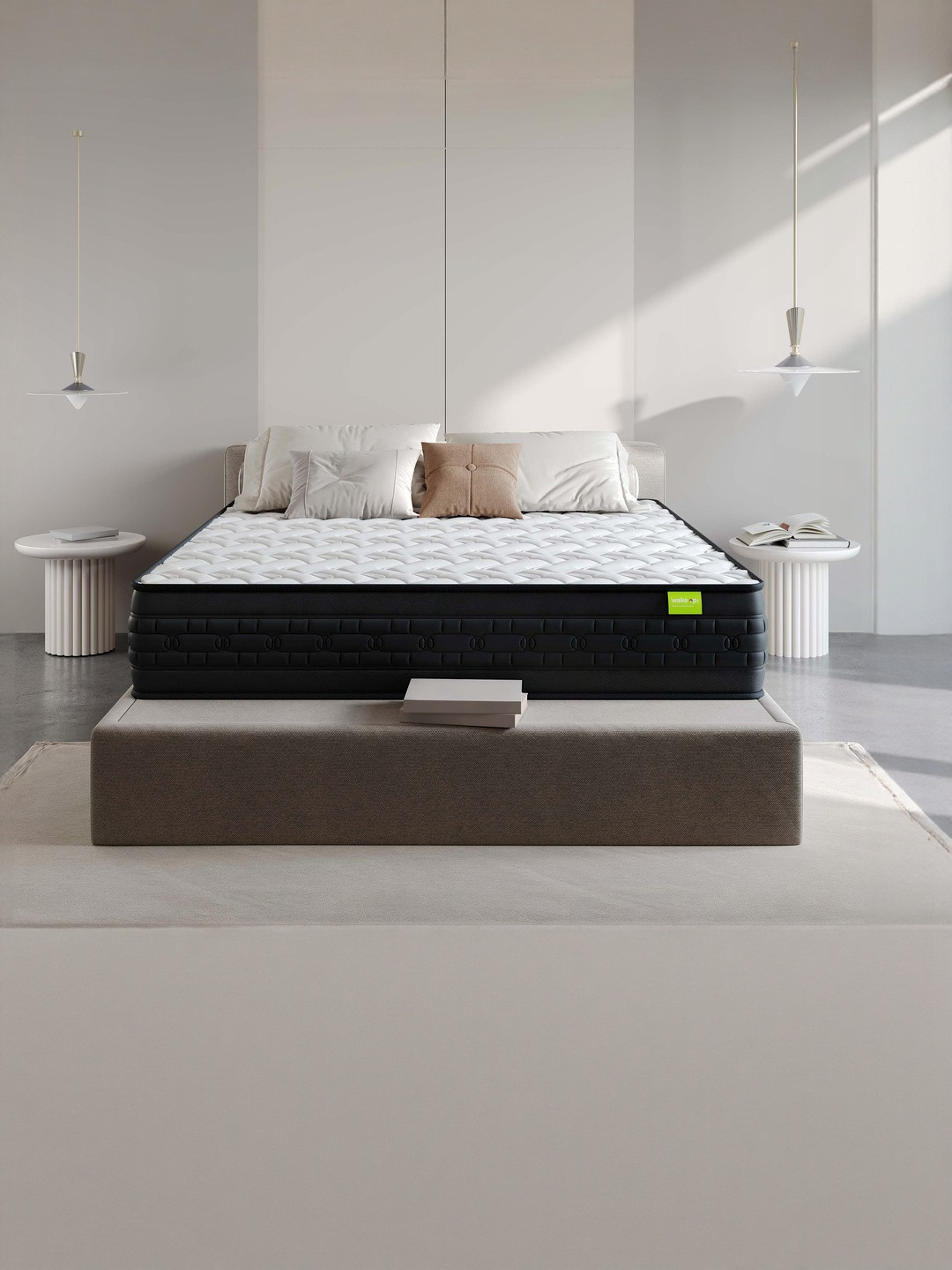 Wakeup India Riserox White & Black Quilted Zero Partner Disturbance Single Size Mattress