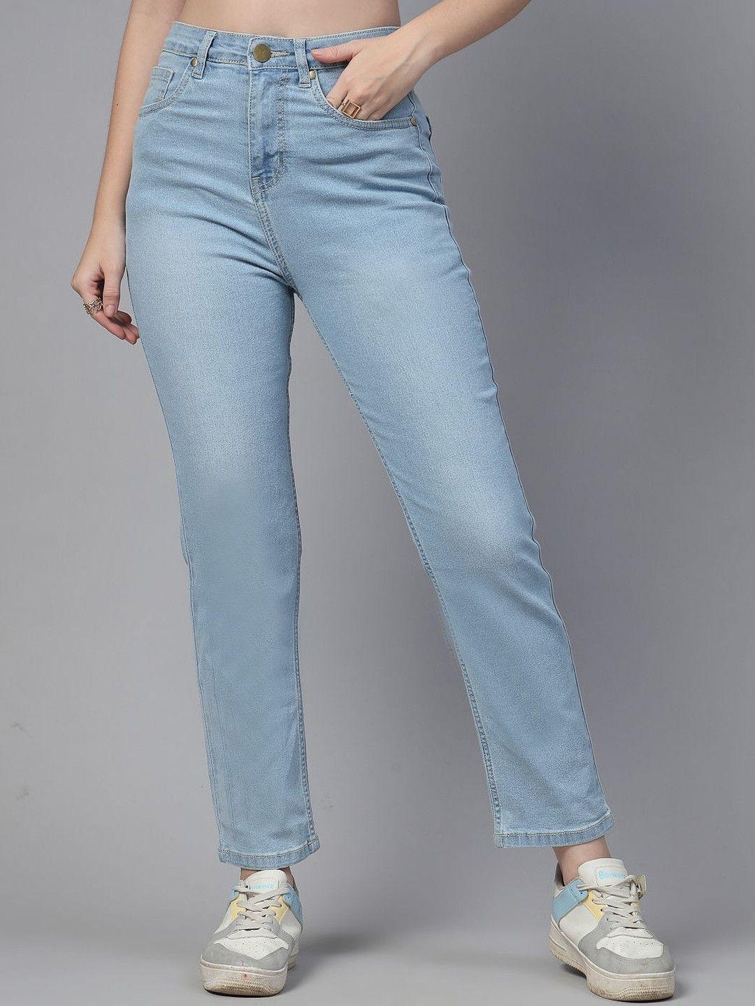 Style Quotient Women Cigarette Straight Fit High-Rise Stretchable Jeans