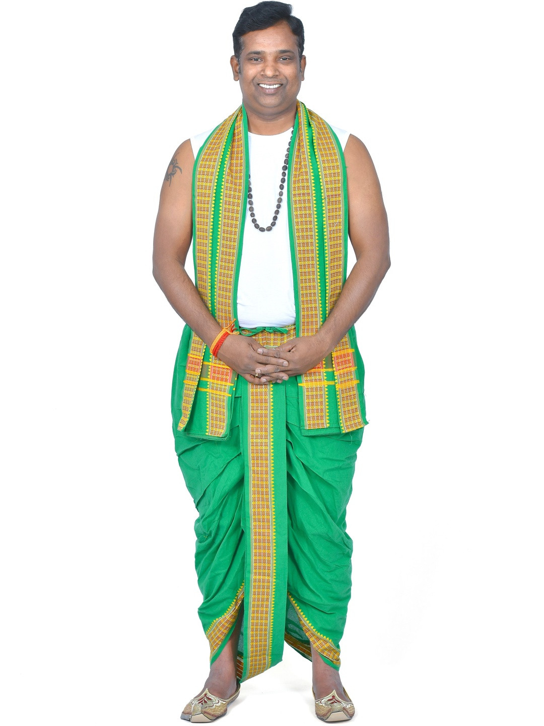 TUNI MANI Readymade Dhoti Pant With Pocket and Towel Set
