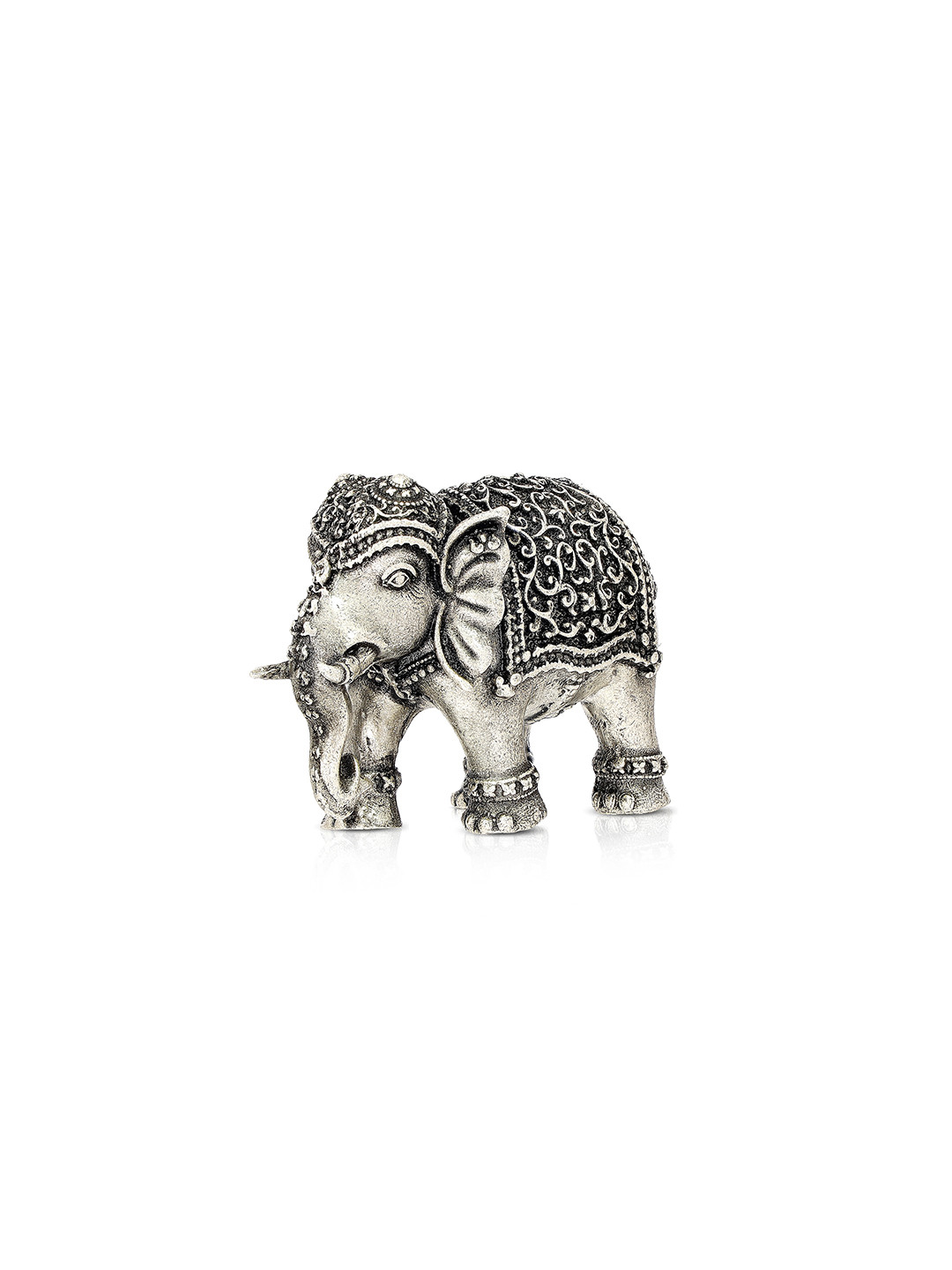BHIMA Silver Samriddhi Elephant Religious 925 Sterling Silver Idol Showpiece