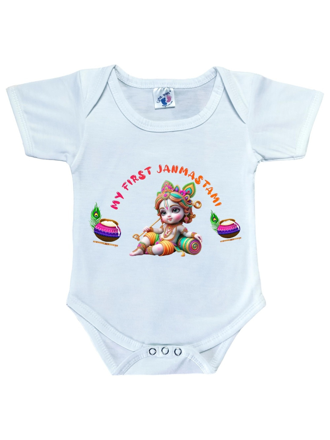 Cute Pals My First Janmashtami Shree Krishna Birthday Romper Dress Bodysuit Onesie