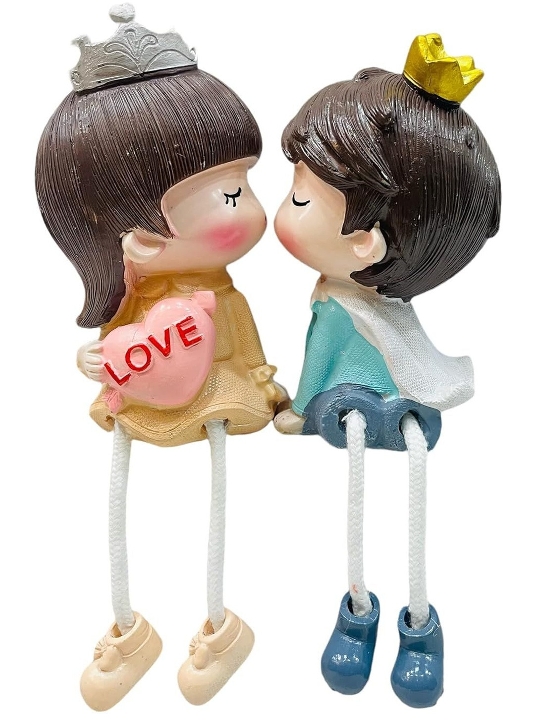 AUGEN Pink & Yellow Valentines Figurine Showpiece