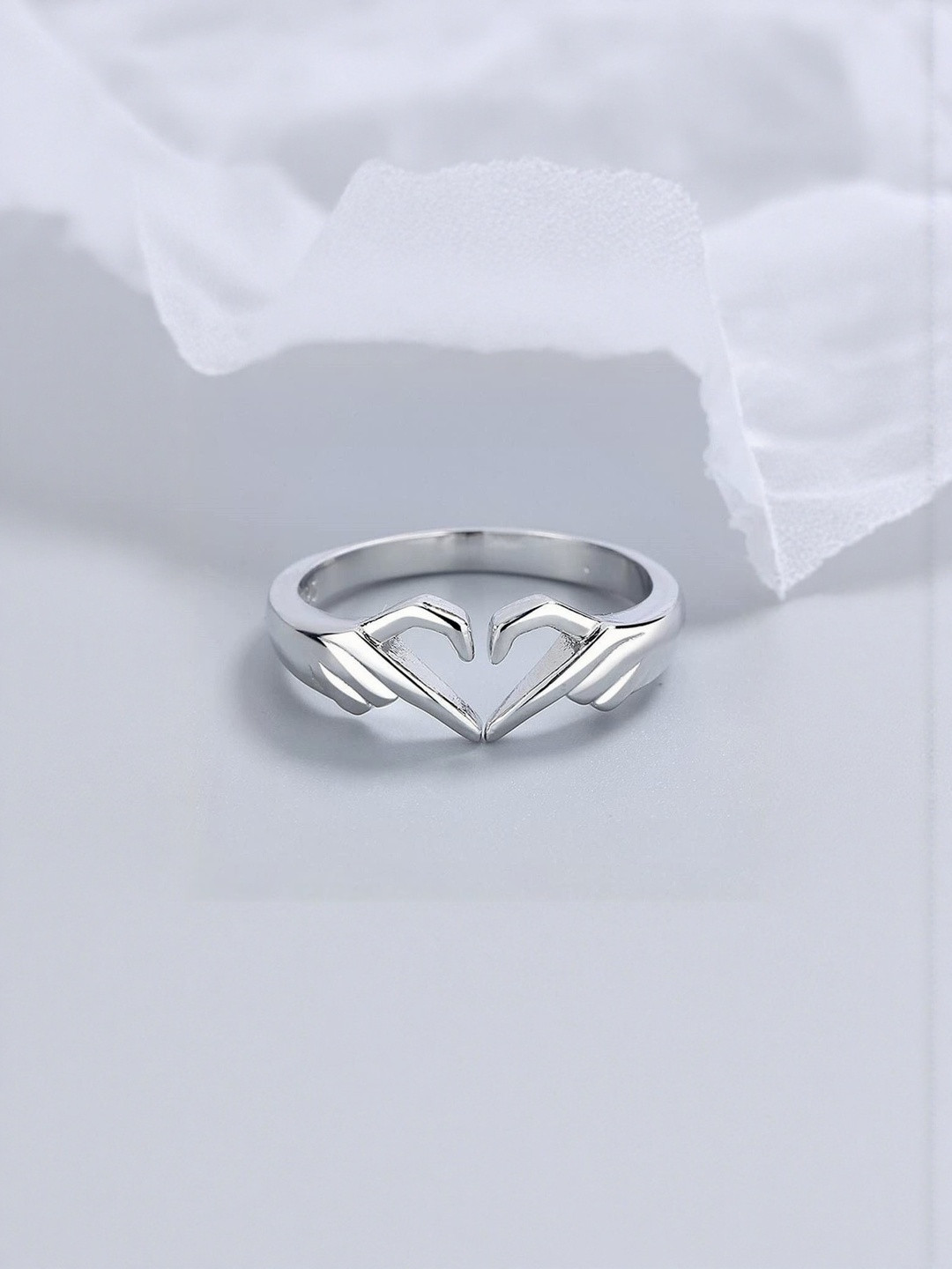 Teeragaj Textured Heart Finger Ring