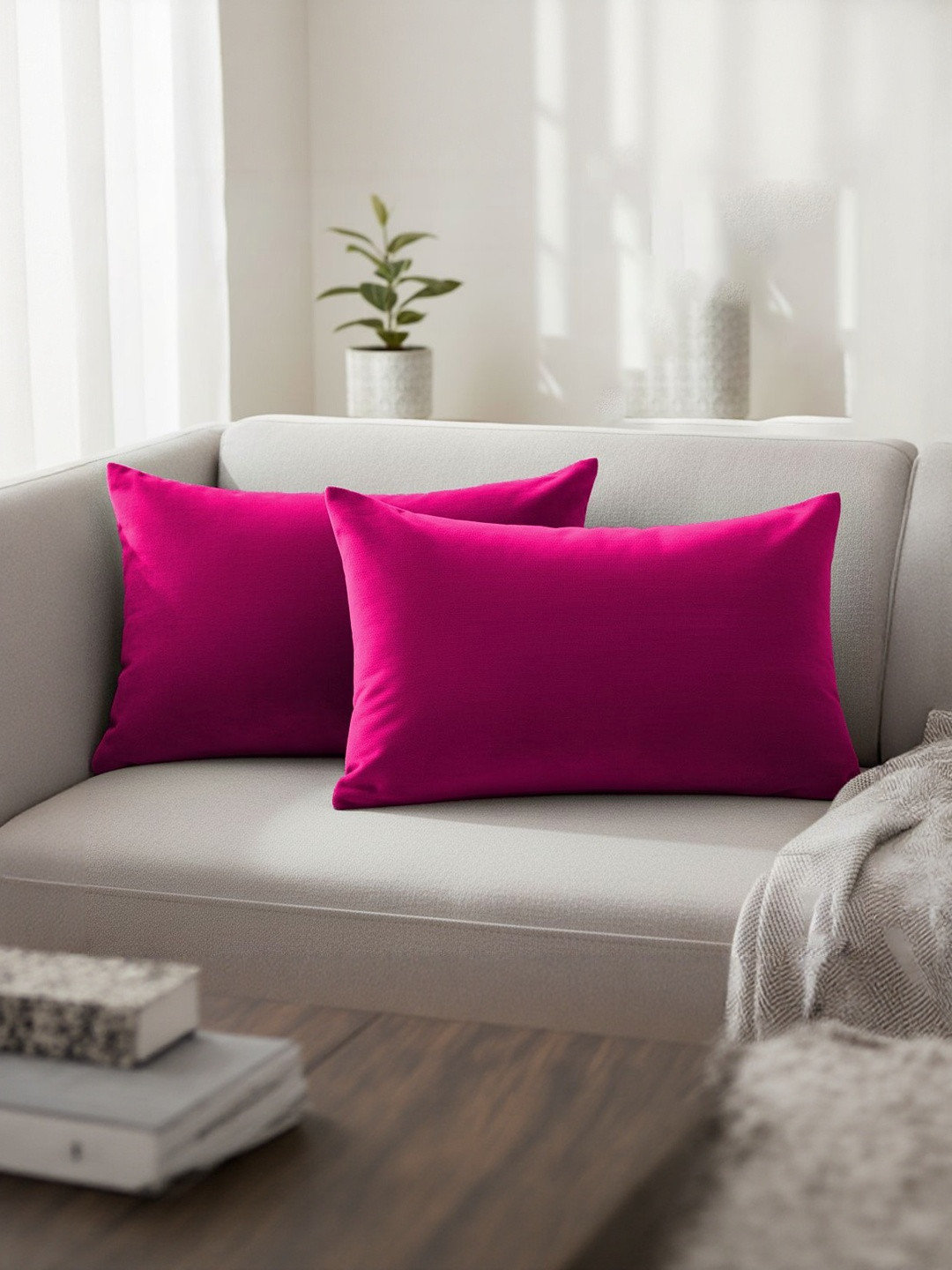 DADDY COOL Rose Pink 2 Pieces Velvet Rectangle Pillow Covers