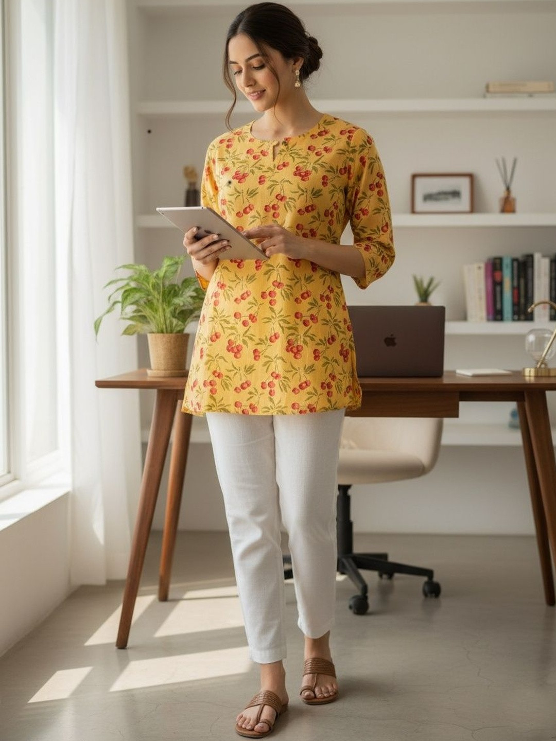 The epicstyle Women Hand Block Printed Pure Cotton Straight Kurti