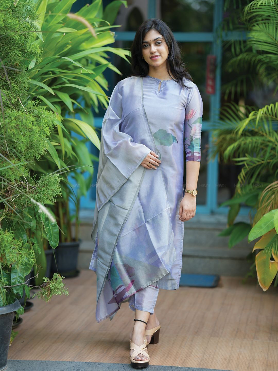 HAY Women Floral Print Maxi Dresses With Dupatta