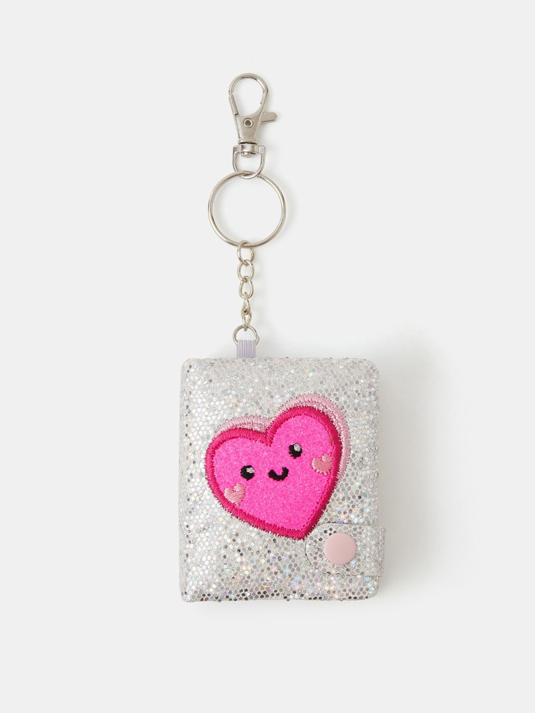 Accessorize Girls White Embroidered Notebook Keychain