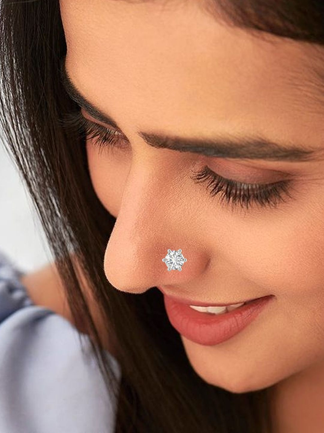 Sangria 925 Sterling Silver Solitaire Nose Piercing Pin