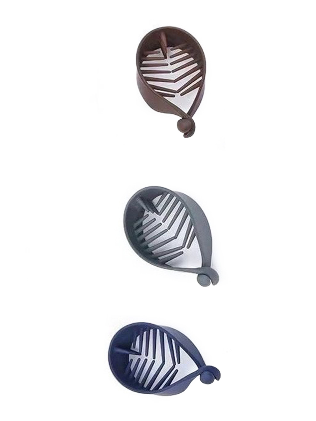 DIVASTRI Pack of 3 Leaf Shape Matte Finish Banana Hair Clip