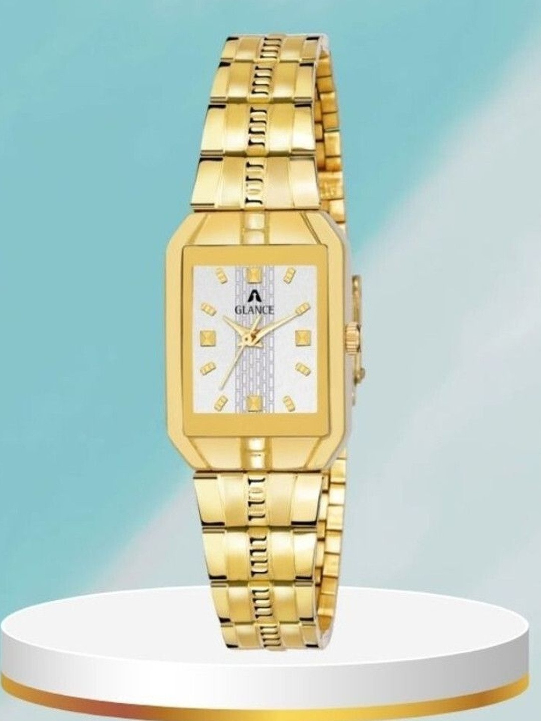 Aglance Women Rectangular Dial & Bracelet Style Straps Analogue Watch JK_221943_9151ym03