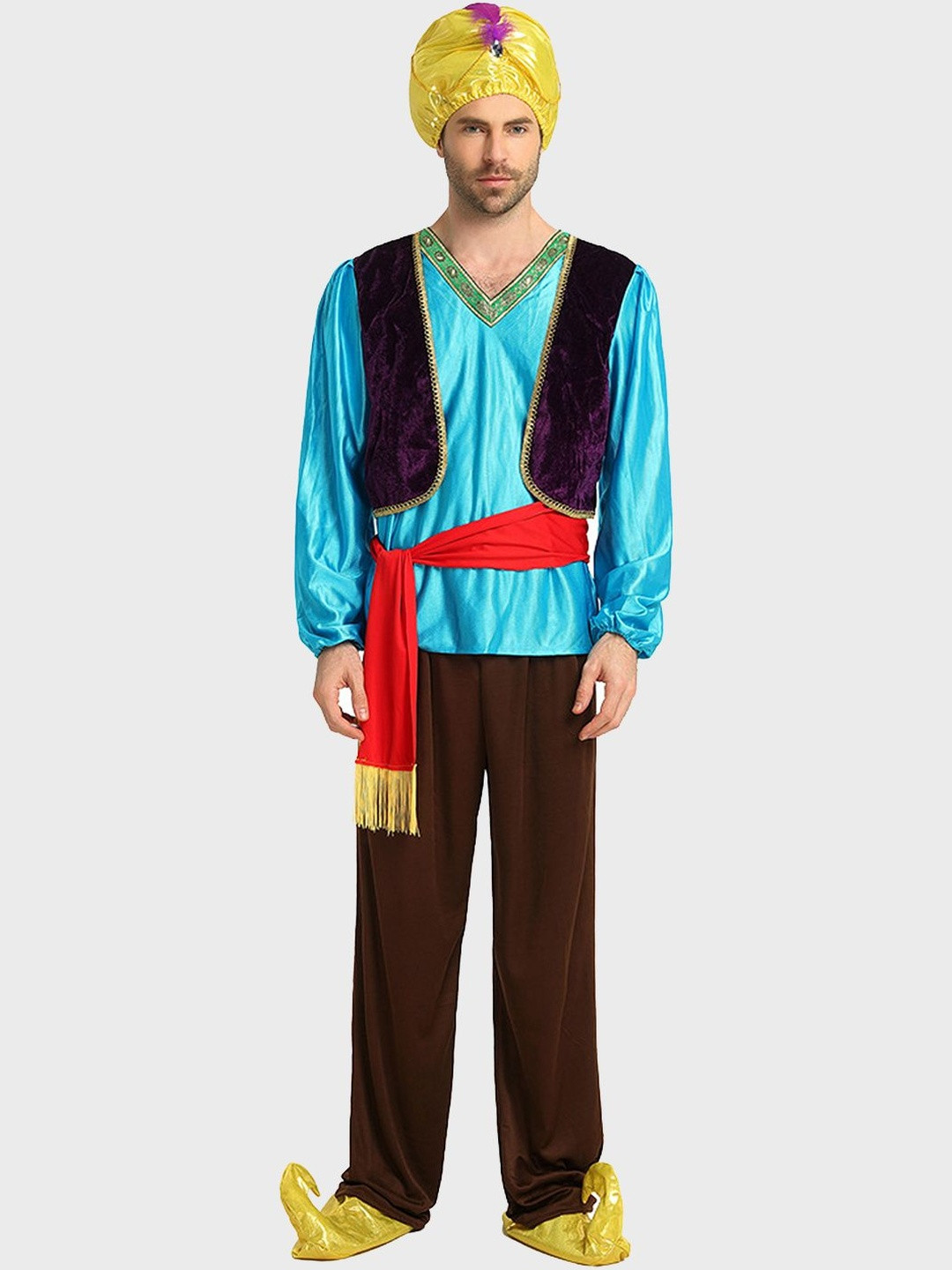 Little Surprise Box LLP Aladdin Blue & Brown Halloween Costume Fancy Dress