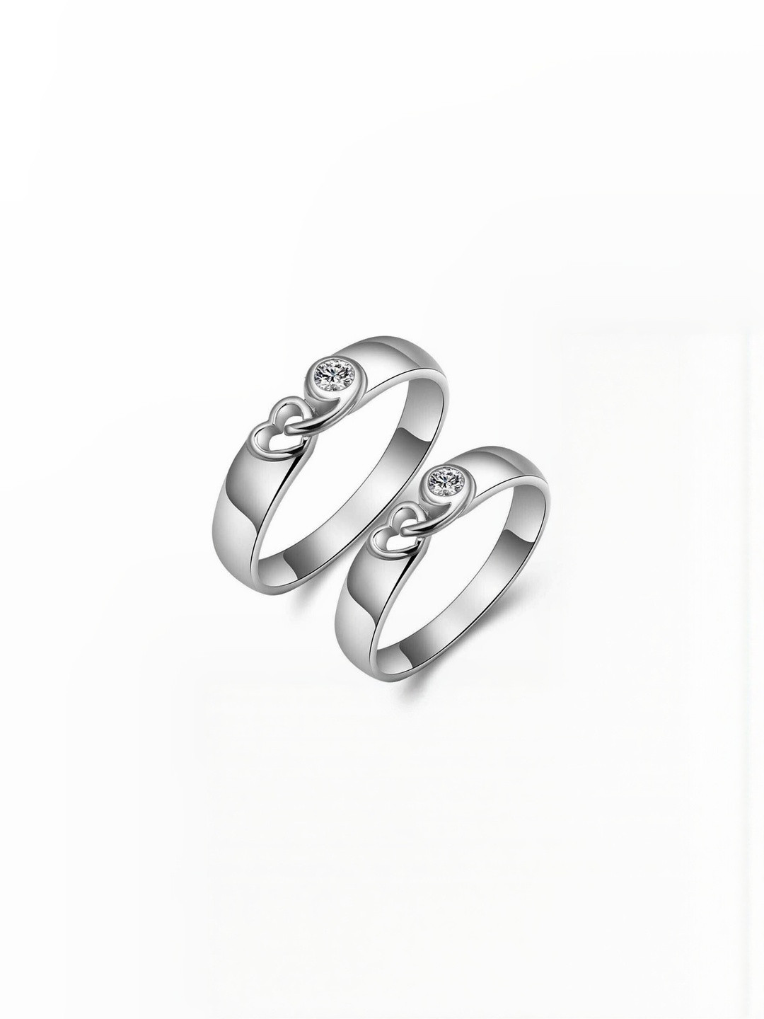 Teeragaj Set Of 2 Stones Studded Leaf & Evil Eye Adjustable Finger Rings