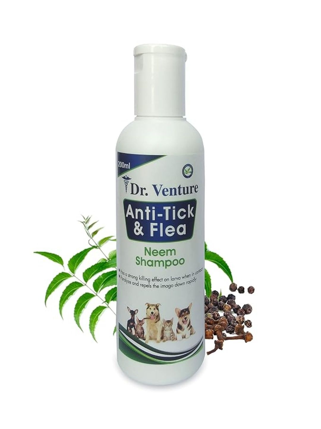 Dr venture Unisex Anti-Tick & Flea Neem Pet Shampoo - 200 ml