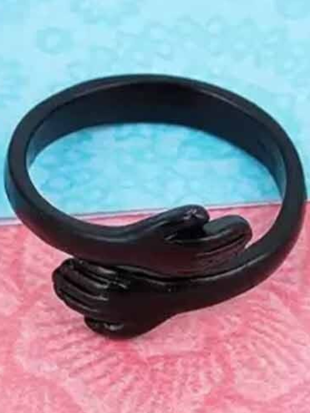 J.S ENTERPRISES Unisex Black Stainless Steel Finger Ring