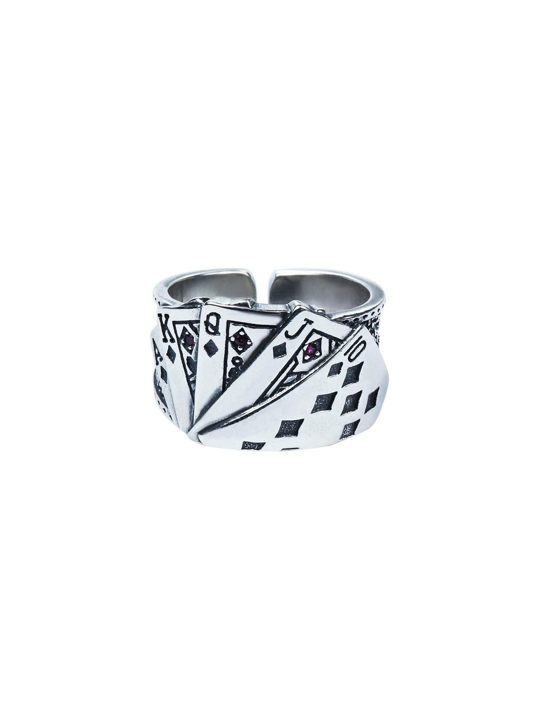 Teeragaj Playing Cards Textured Details Adjustable Finger Ring