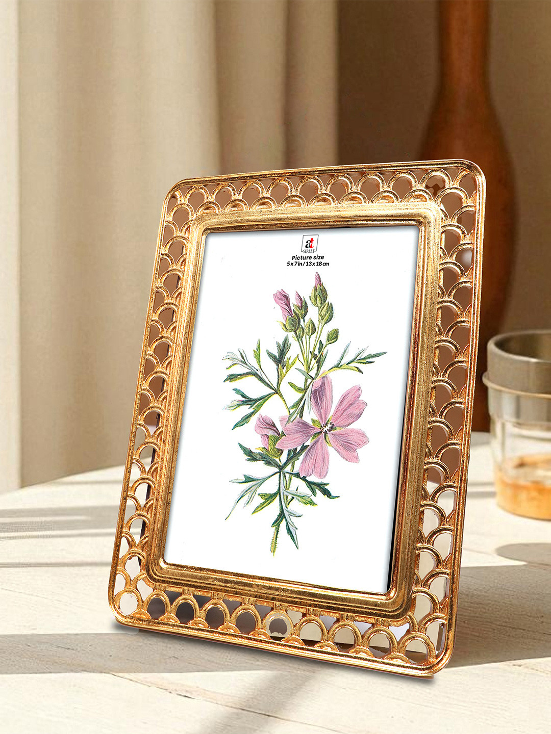 Art Street Golden Brown Vintage European Style Resin Photo Frame 5x7 Inch