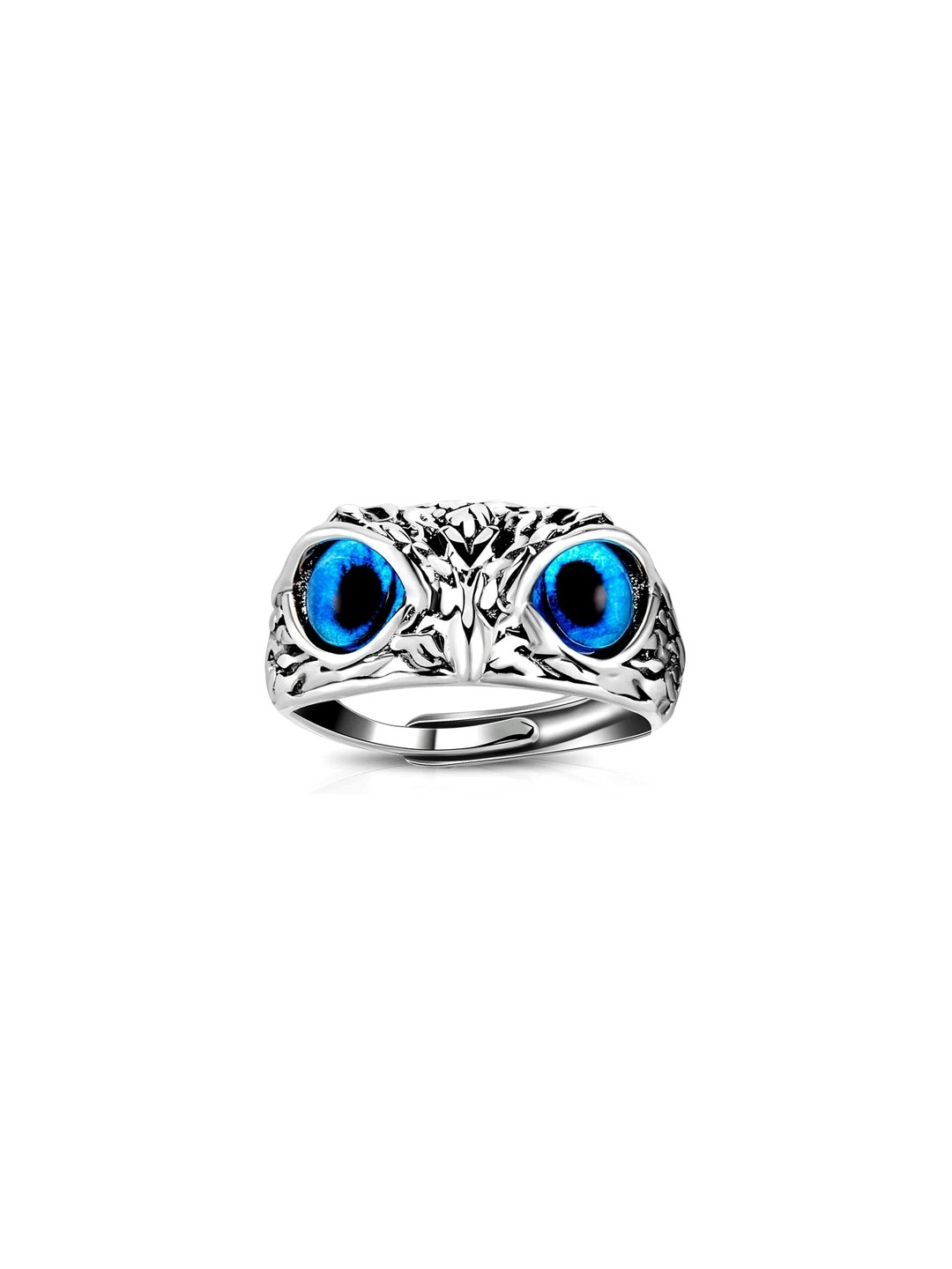 J.S ENTERPRISES Unisex Stainless Steel Owl Design Finger Ring