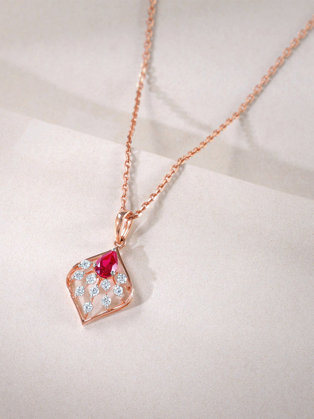 GIVA Rose Gold Classic Diamond Pendant
