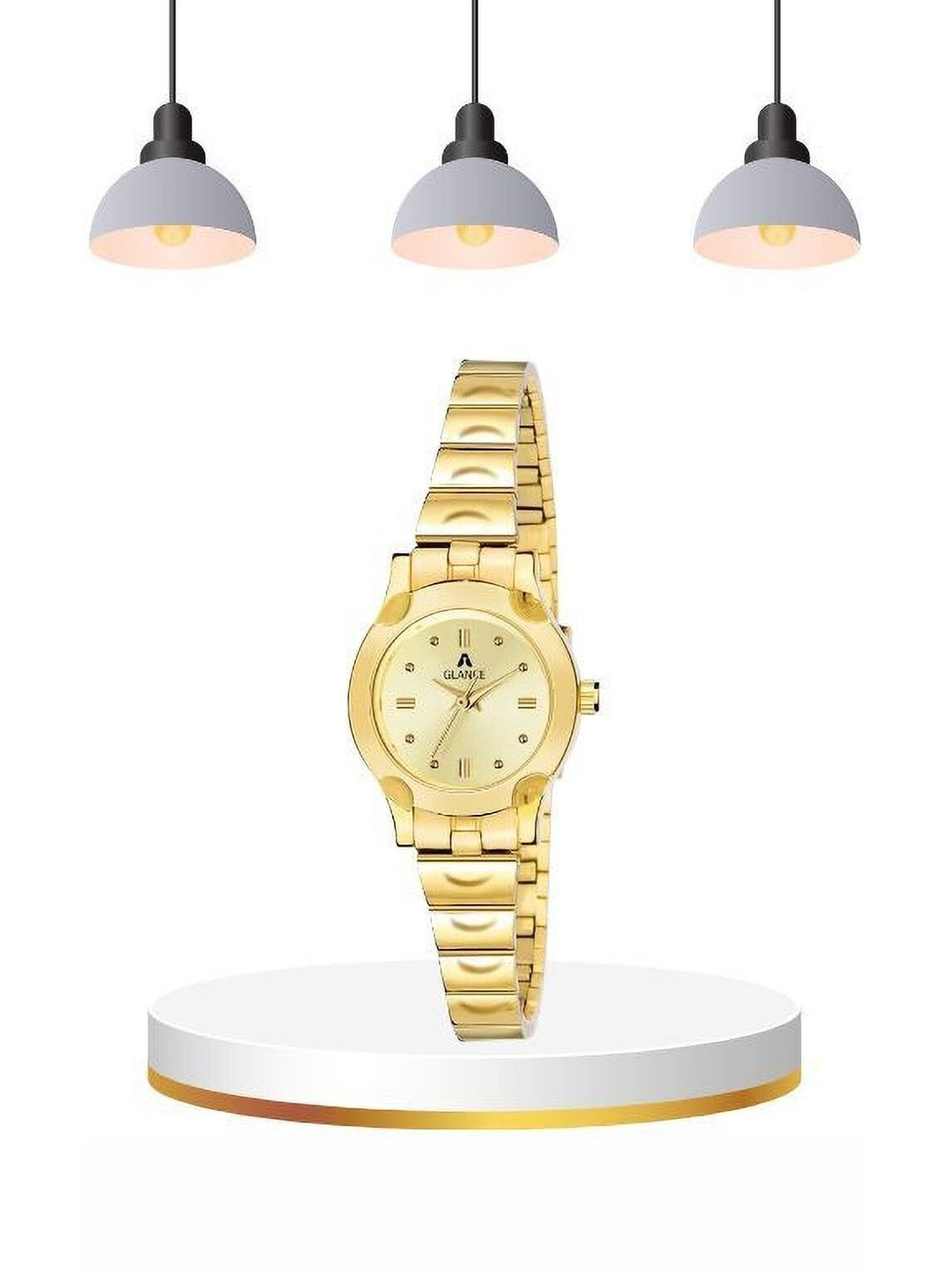 Aglance Women Embellished Dial & Bracelet Style Straps Analogue Watch JK_188625_8019ym01