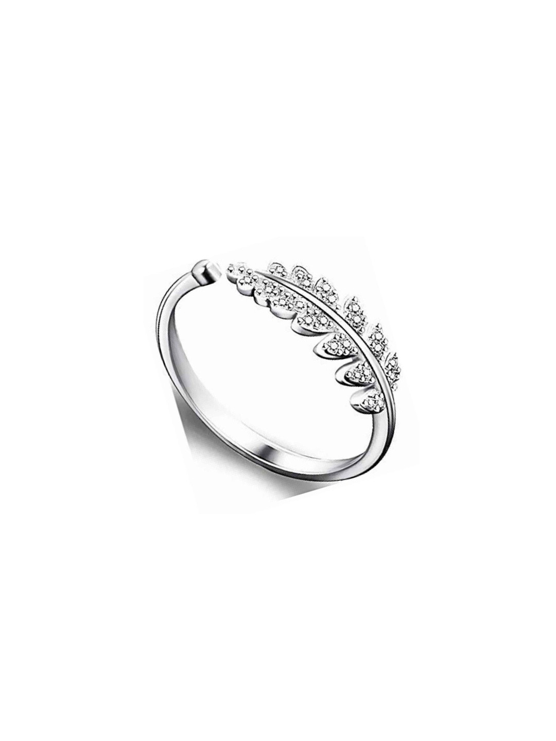 Teeragaj Stone Studded & Leaf Designed Ring