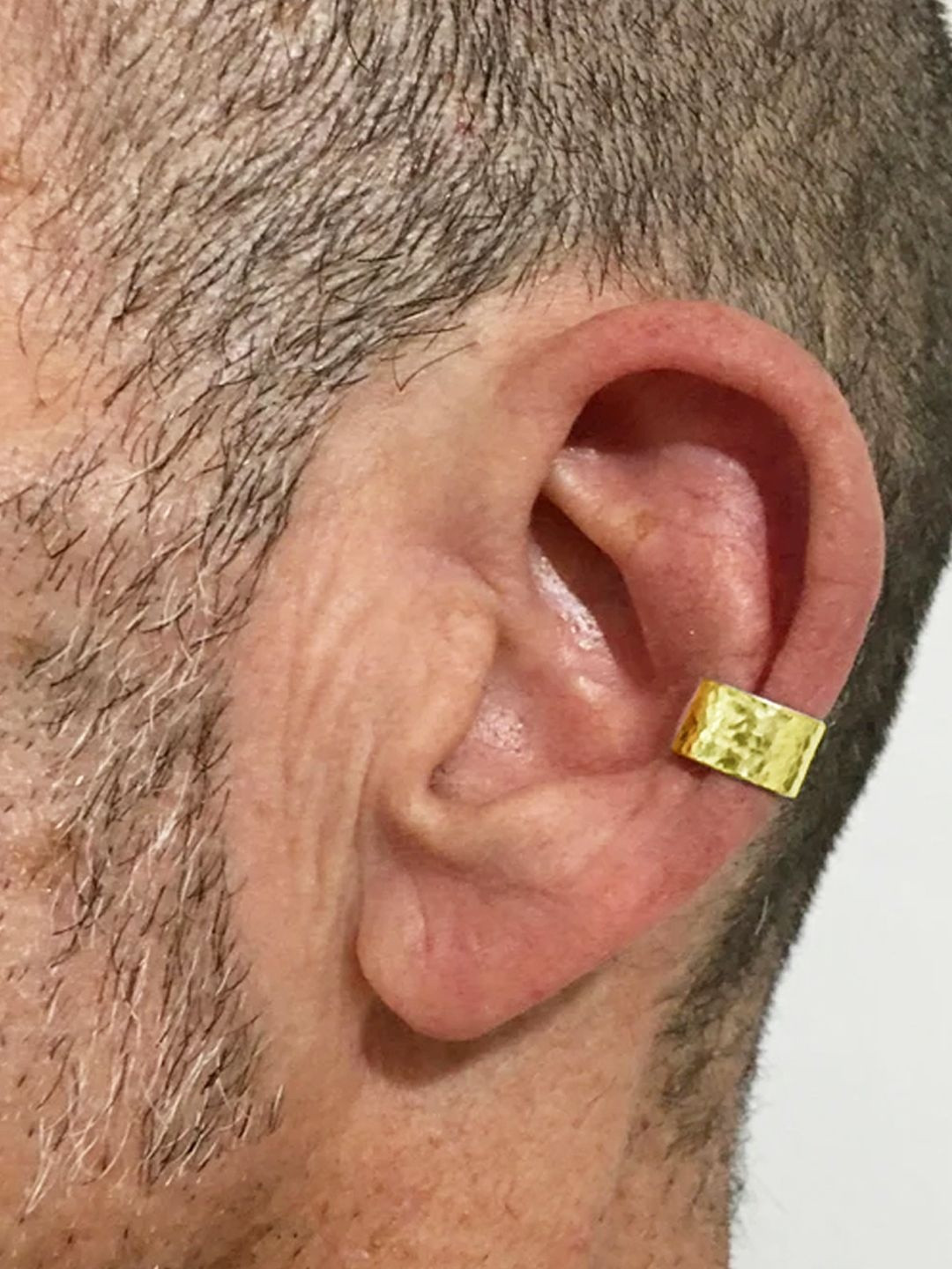 Roadster Smart Men Golden Brass Textured Ear Cuff