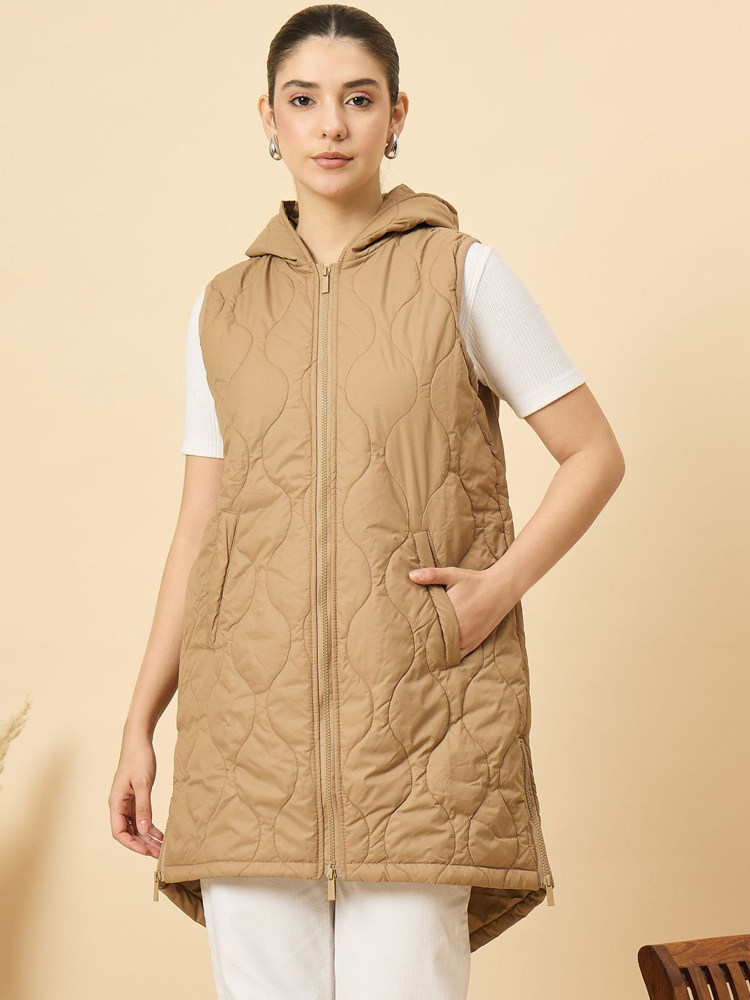 LE BOURGEOIS Women Insulator Longline Quilted Jacket