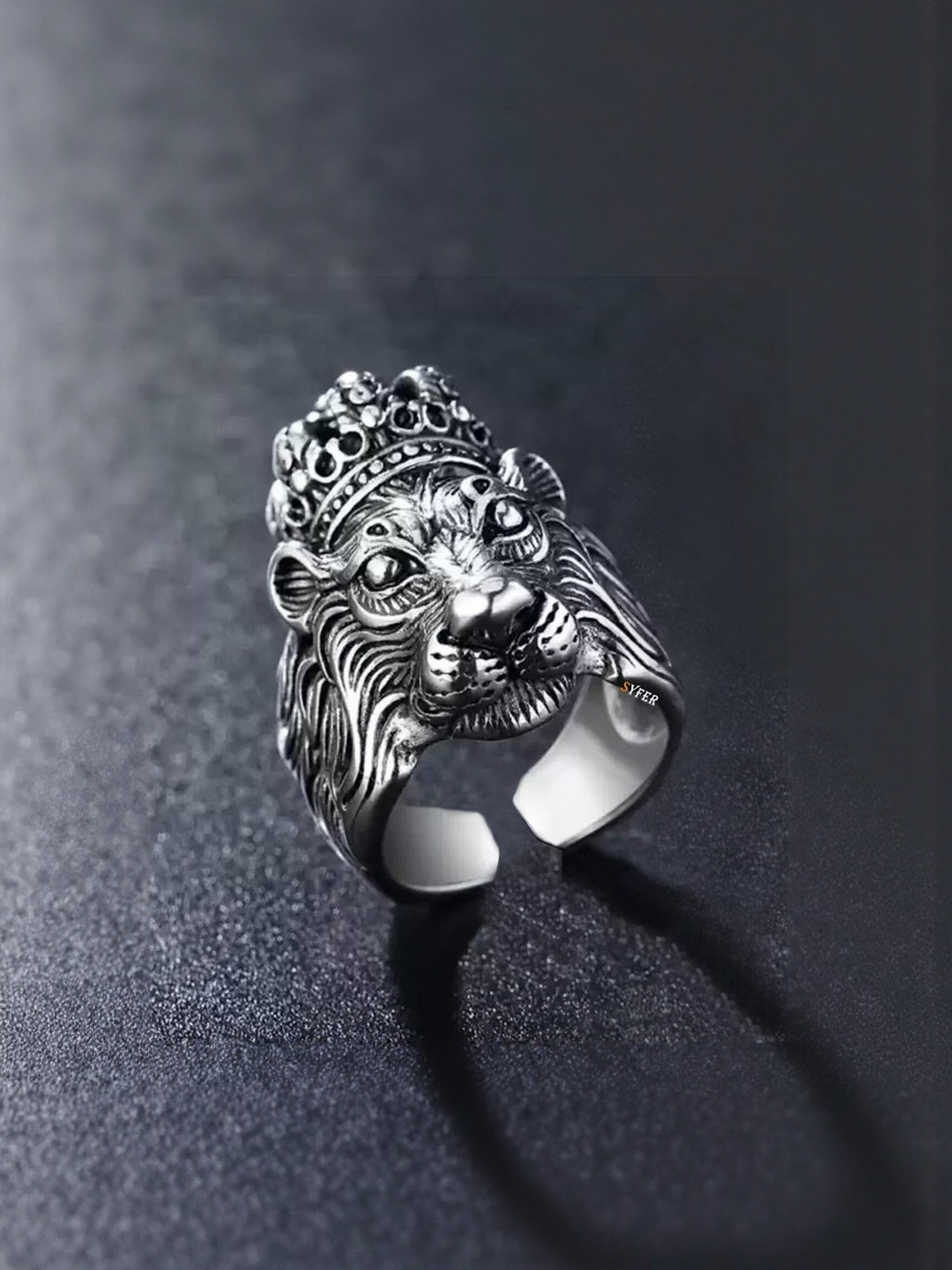 Teeragaj Lion Face Adjustable Finger Ring