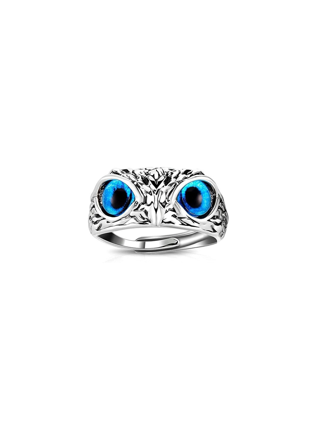 Teeragaj Unisex Stainless Steel Textured Artificial Stones Studded Finger Ring
