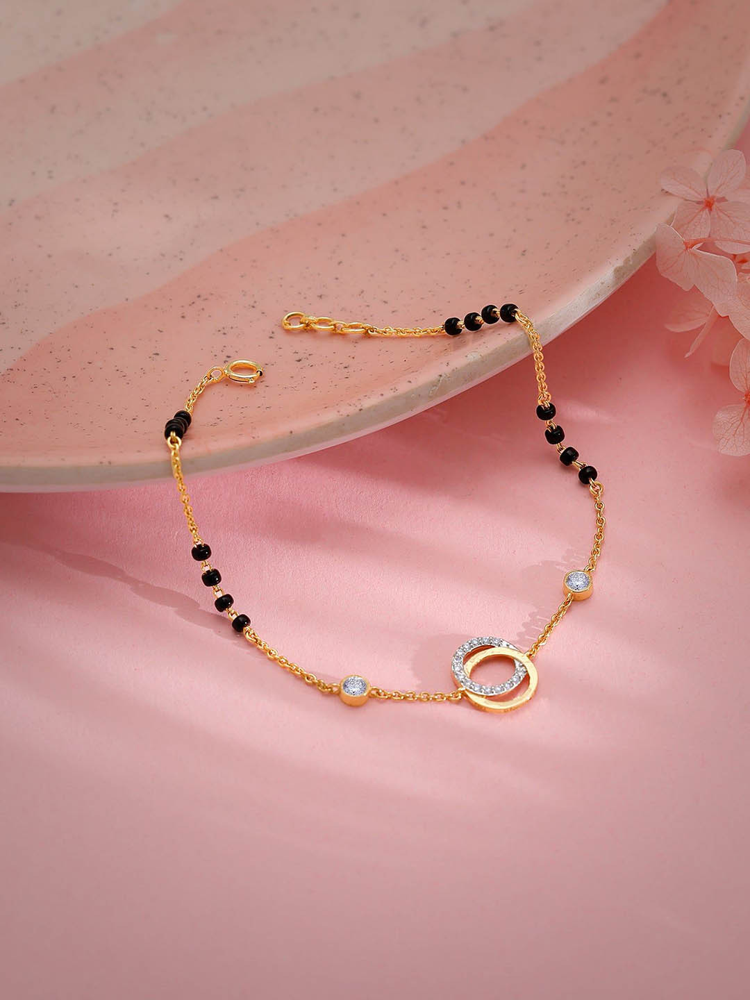 GIVA Women Gold Aditi Diamond Mangalsutra Bracelet-2.372 gms