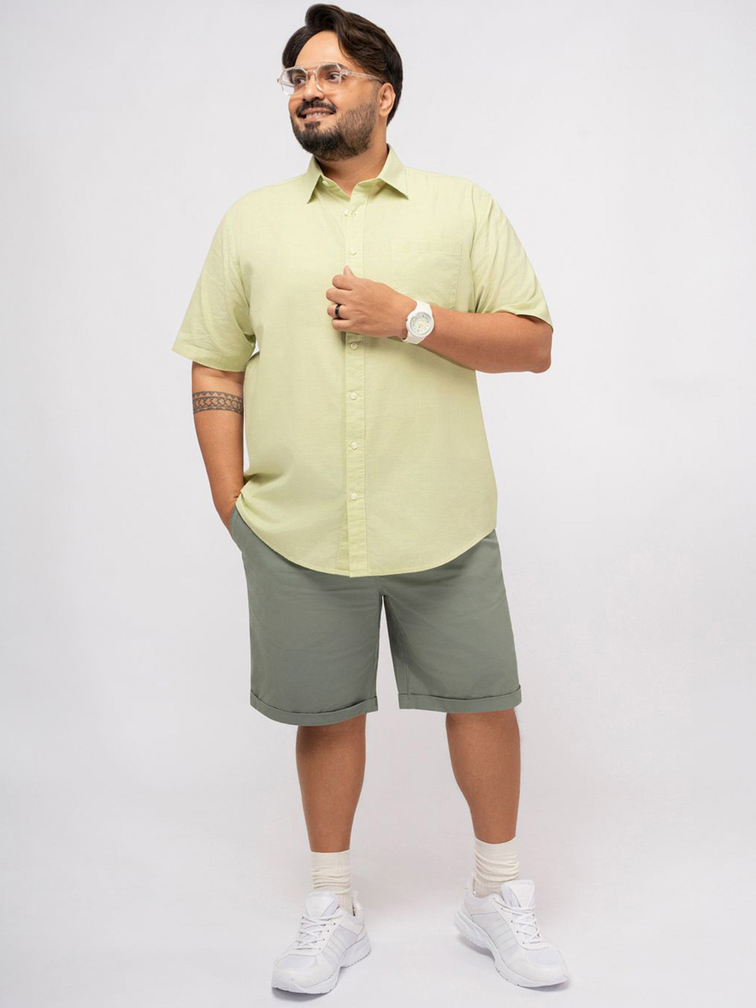 Big Hello - The Plus Life India Slim Plus Size Cotton Casual Shirt