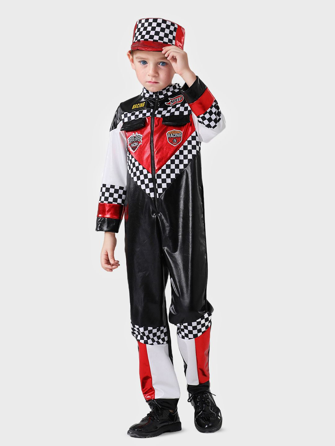 Little Surprise Box LLP Unisex Kids Checked Basic Jumpsuit Halloween Costume Fancy Dress