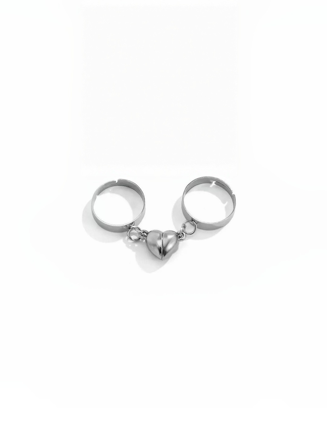 Teeragaj Set Of 2 Magnetic Heart Adjustable Finger Rings