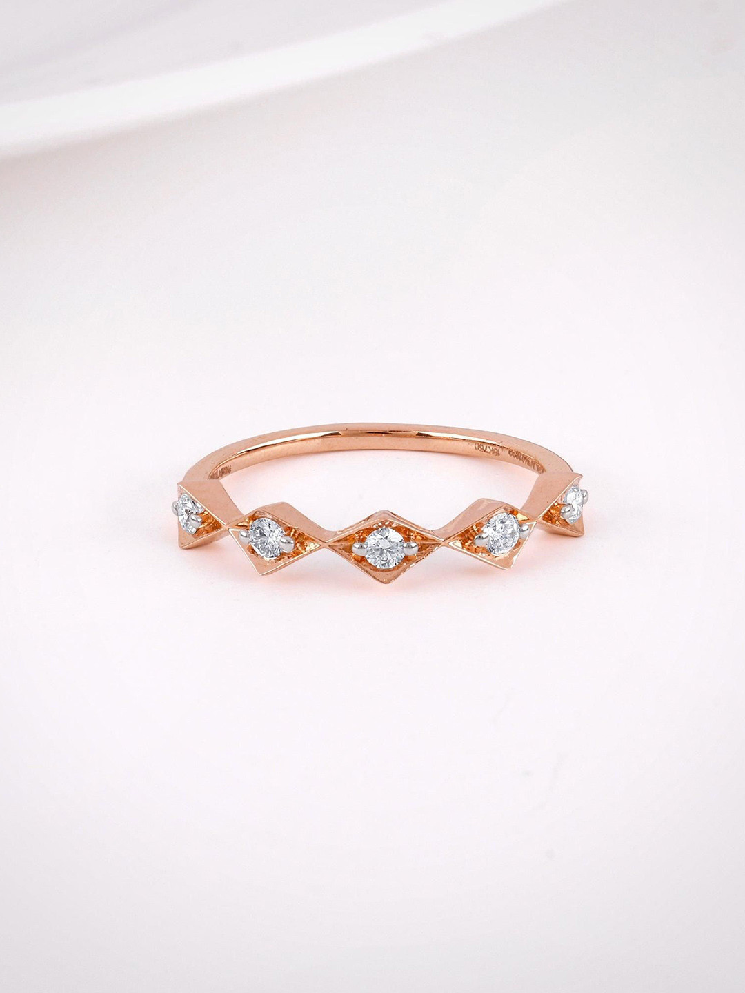 GIVA 18Kt Gold Cute Square Ring With 0.18 Carat Lab Grown Diamond-1.72 gms