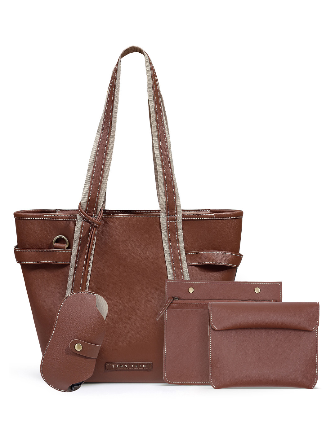 TANN TRIM Up to 16 inch Fashion Oversized Tote Bag