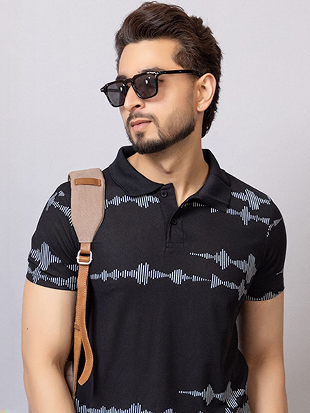 TRIUS Abstract Printed Polo Collar Short Sleeves T-Shirt
