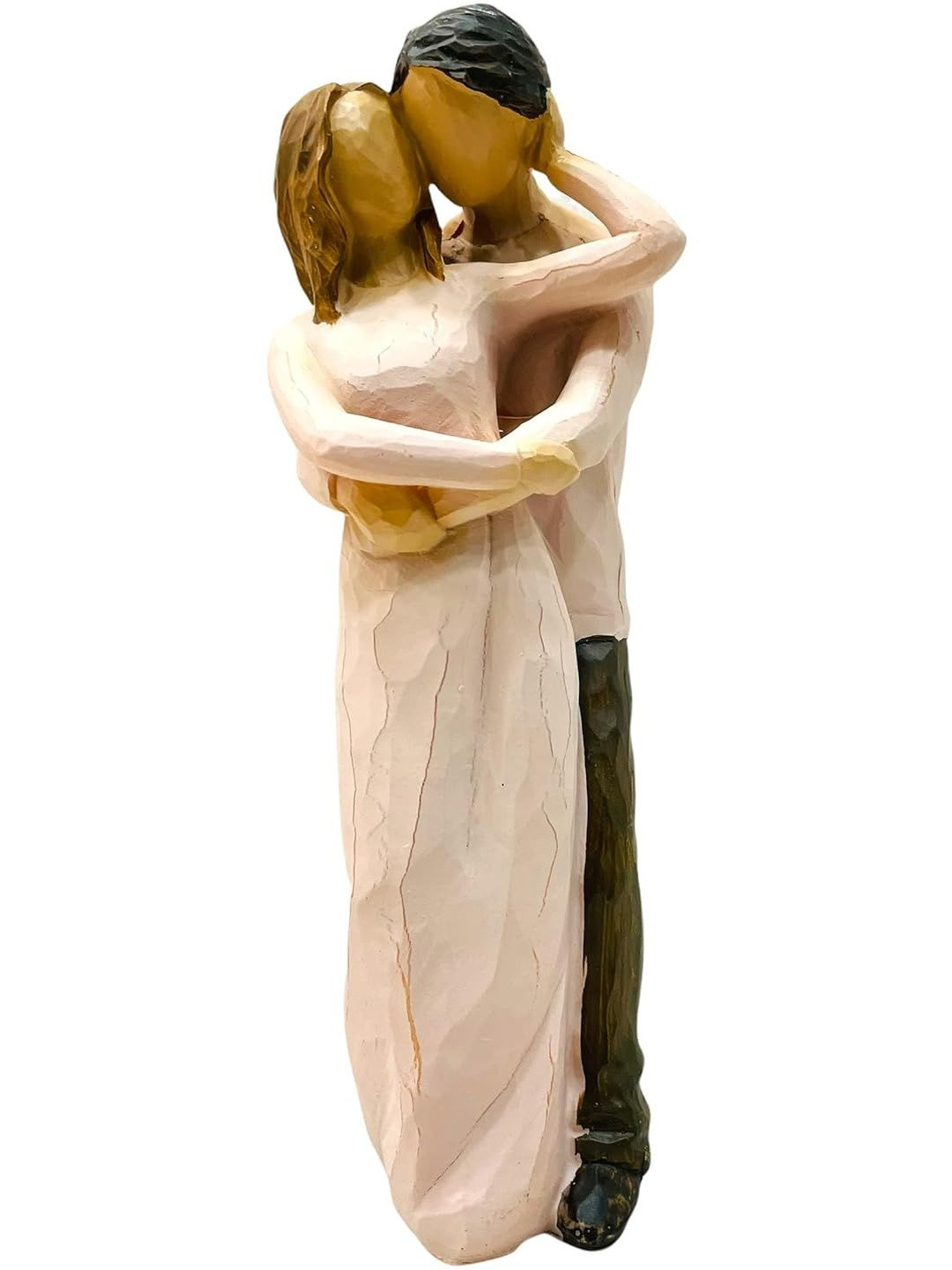 AUGEN Cream-Coloured And Brown Standing Couple Figurine Showpiece