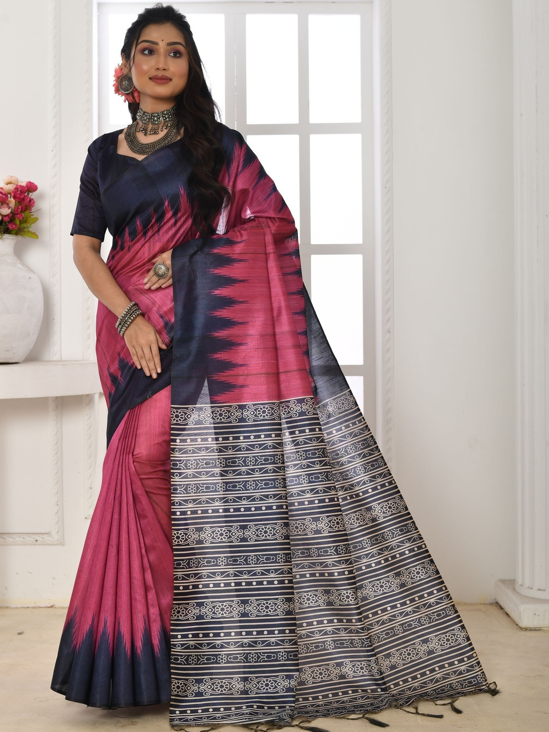 Peach Petals Tie and Dye  Fashion Saree