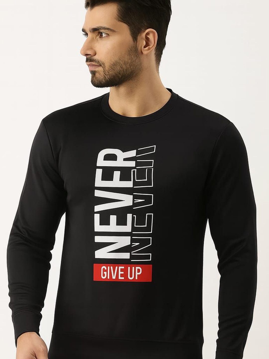 WILD ELEPHANT Men Printed Round Neck Pullover Sports Sweatshirt