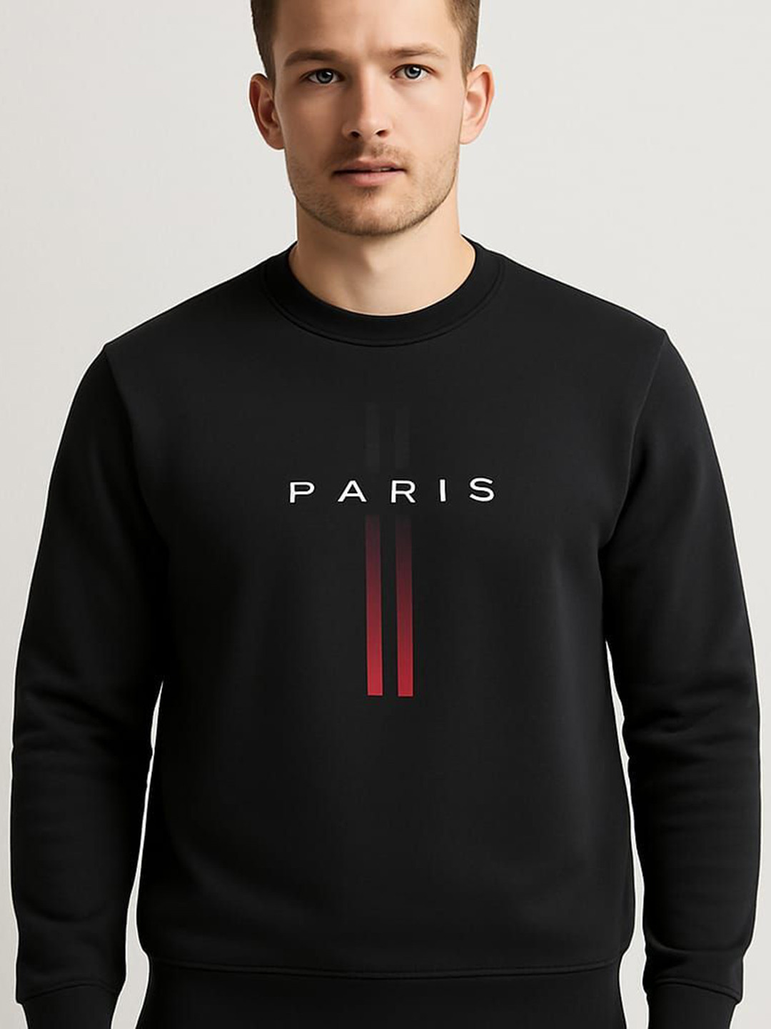 WILD ELEPHANT Men Printed Round Neck Full Sleeve Sweatshirt