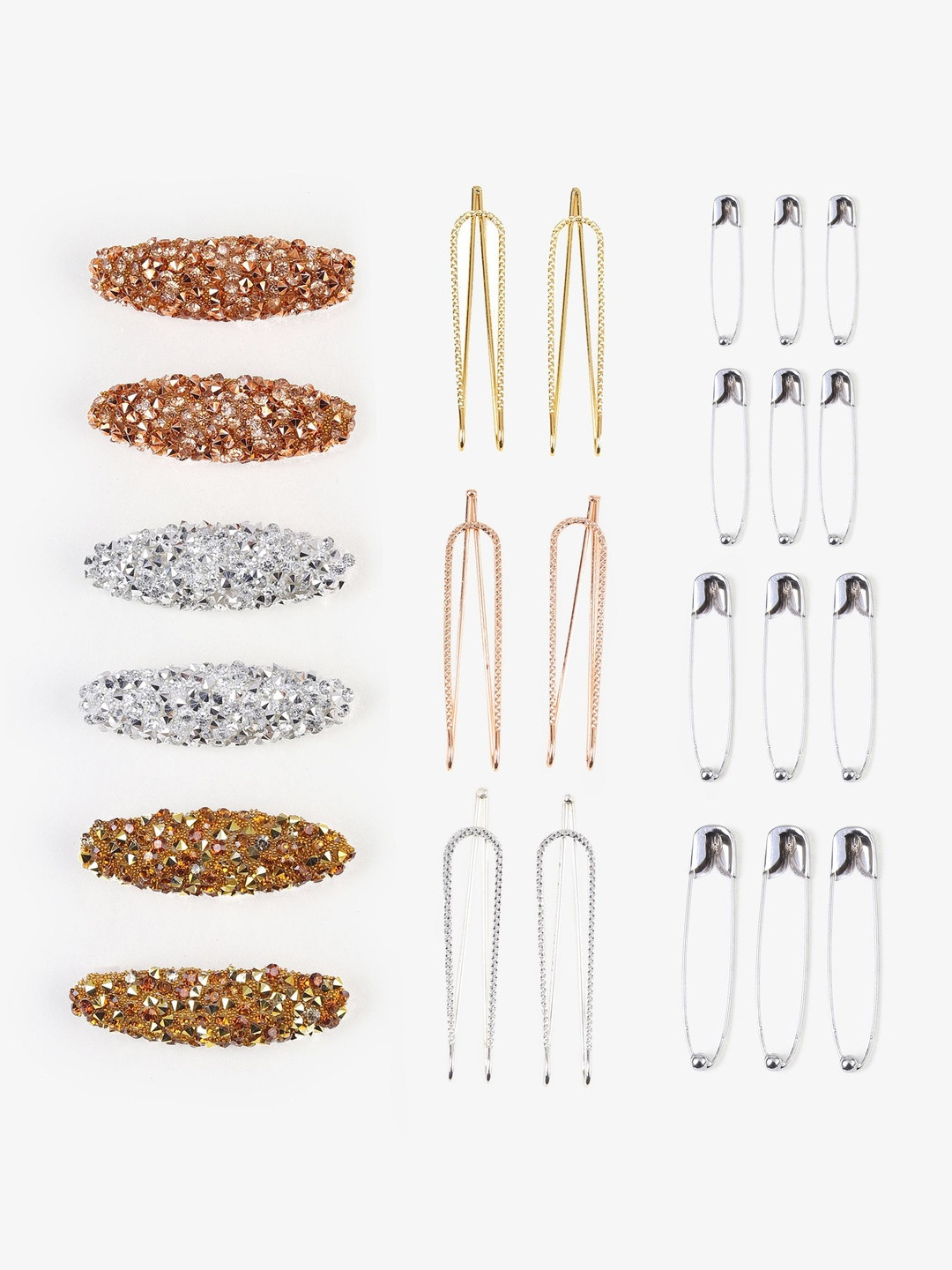 CLIPZON Set Of 24 Beads Studded Saree Clip