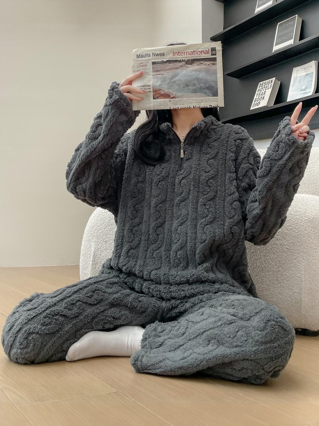 Lugo Women Long Sleeves Wool Blend Sweater Co-Ords