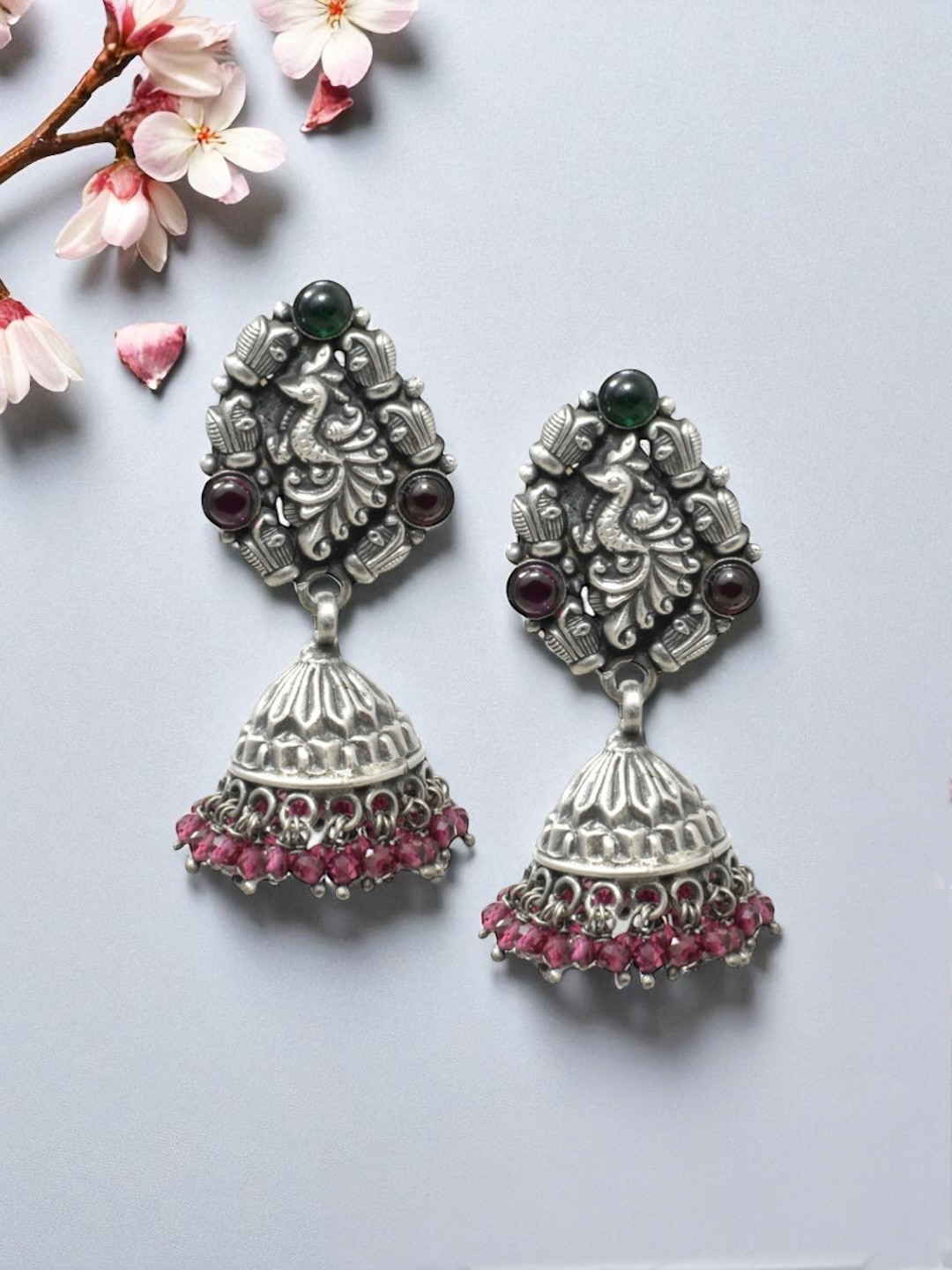 Azita 925 Sterling Silver Jhumka Earrings