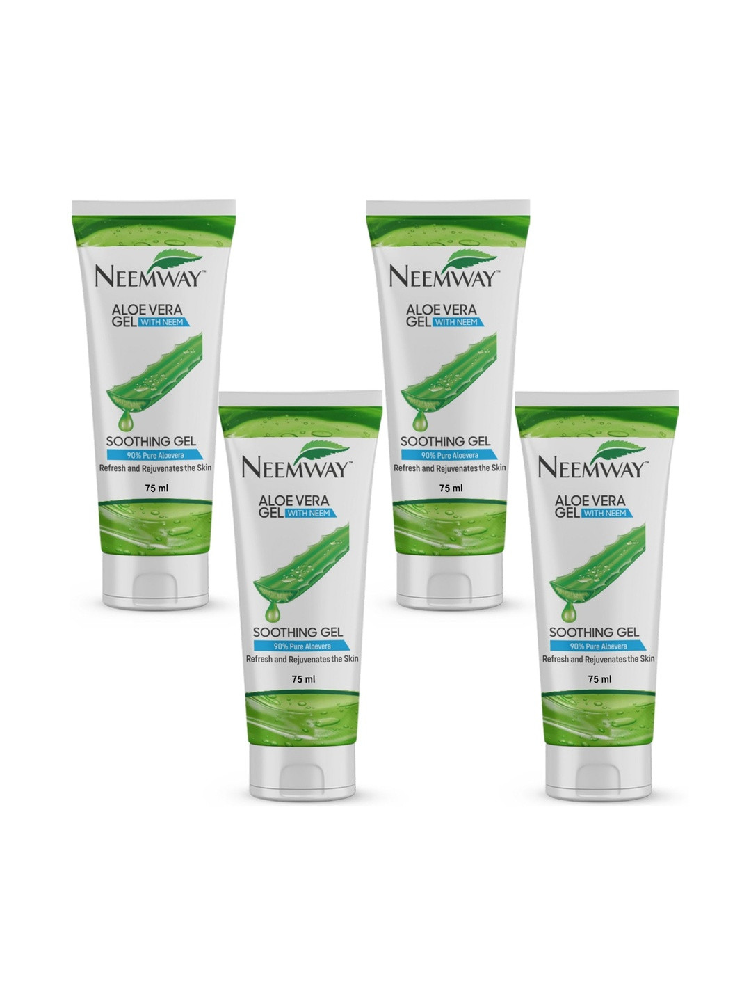 Neemway Set Of 4 Aloevera Gel For Hydration - 75 ml Each