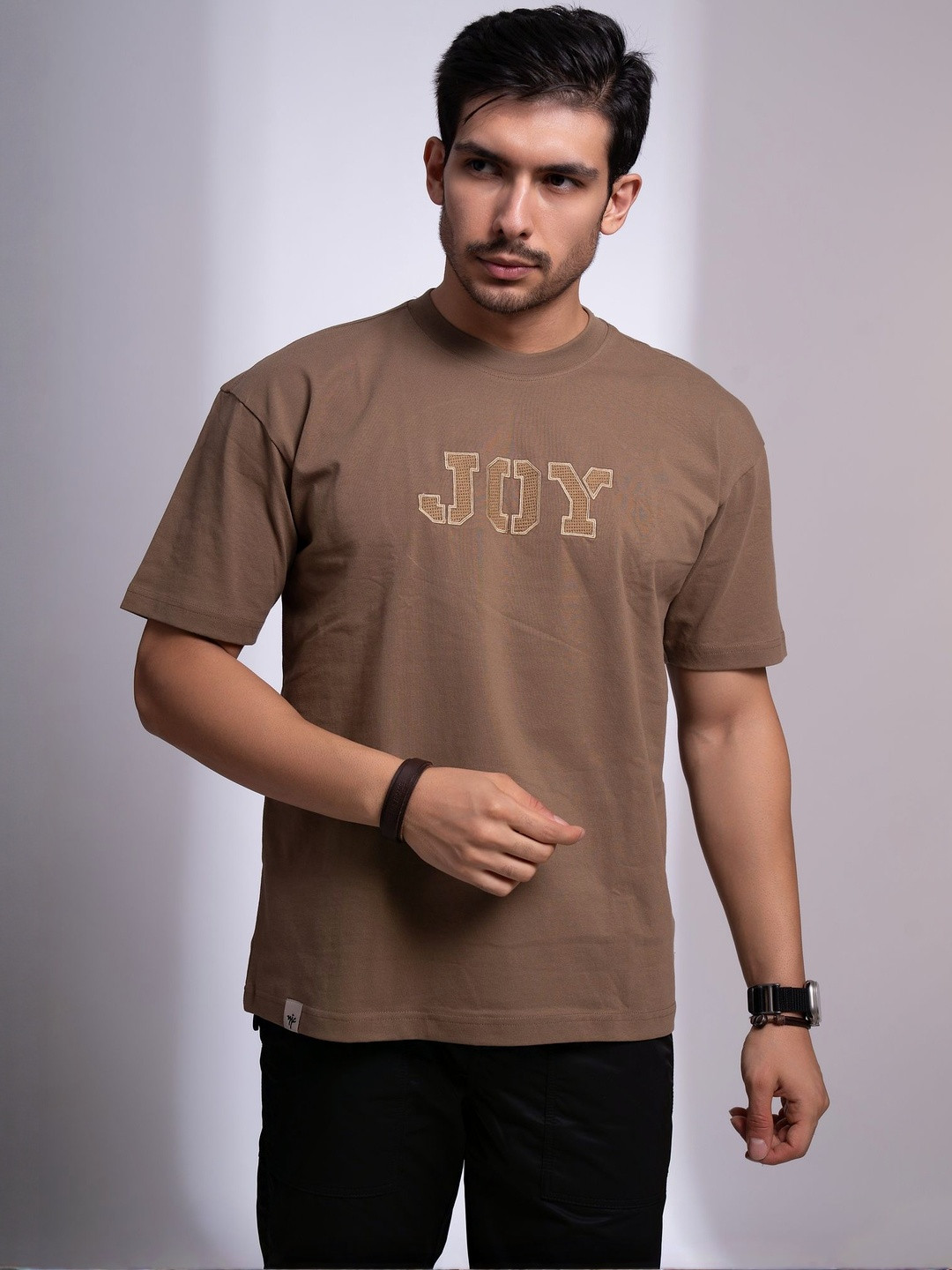 nostrum Men Typography Printed Round Neck Cotton Oversized T-shirt