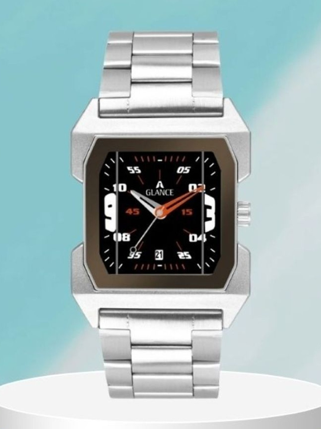 Aglance Unisex Rectangular Dial & Metal Straps Analogue Watch New303_AG1574SM02