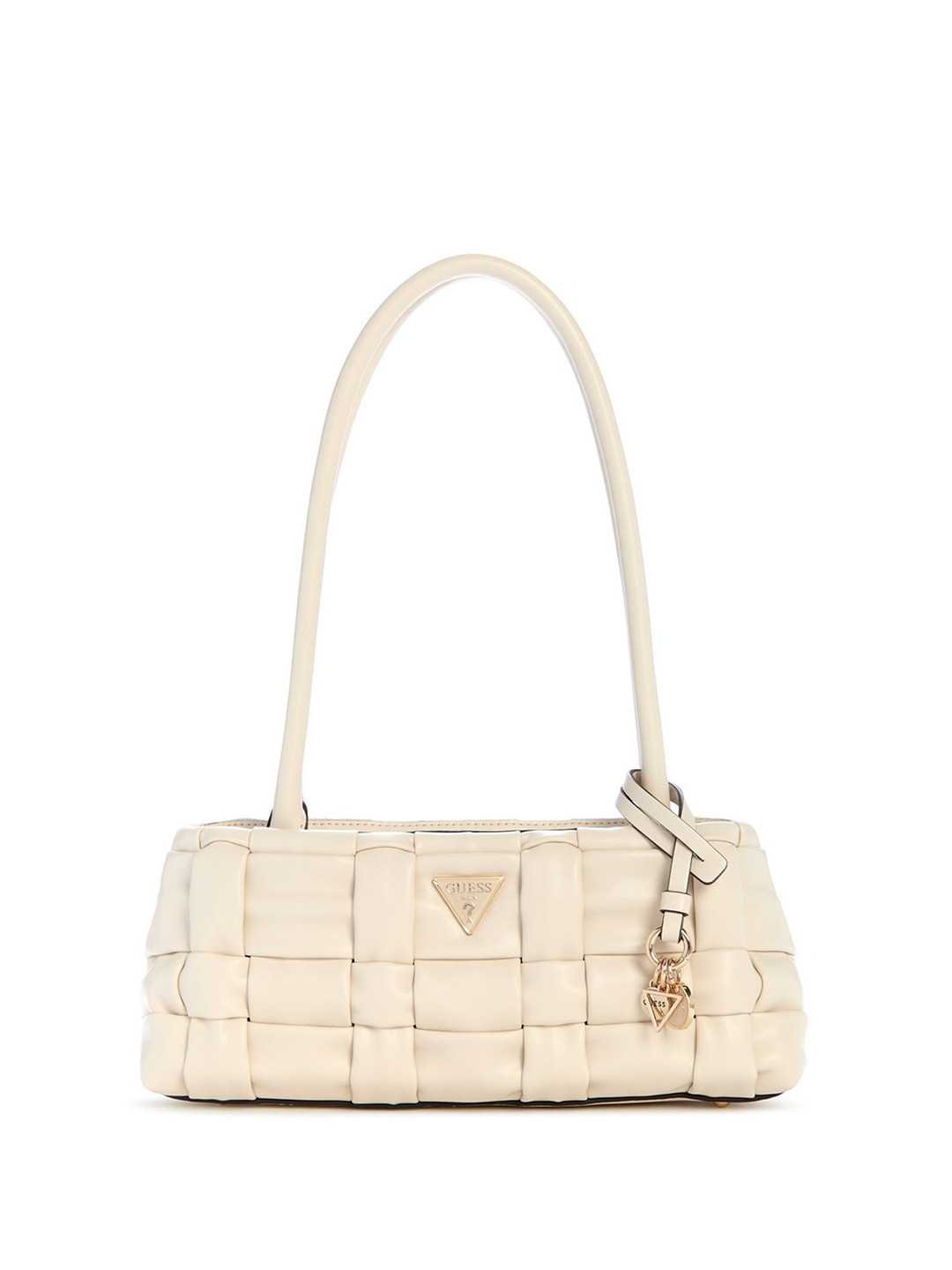 GUESS Checked Textured Structured Shoulder Bag With Quilted