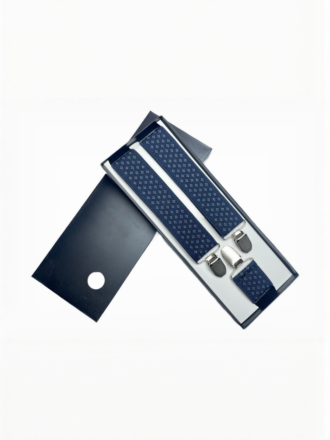 CALIXTO Men Blue Diamond Dot Patterned Suspender